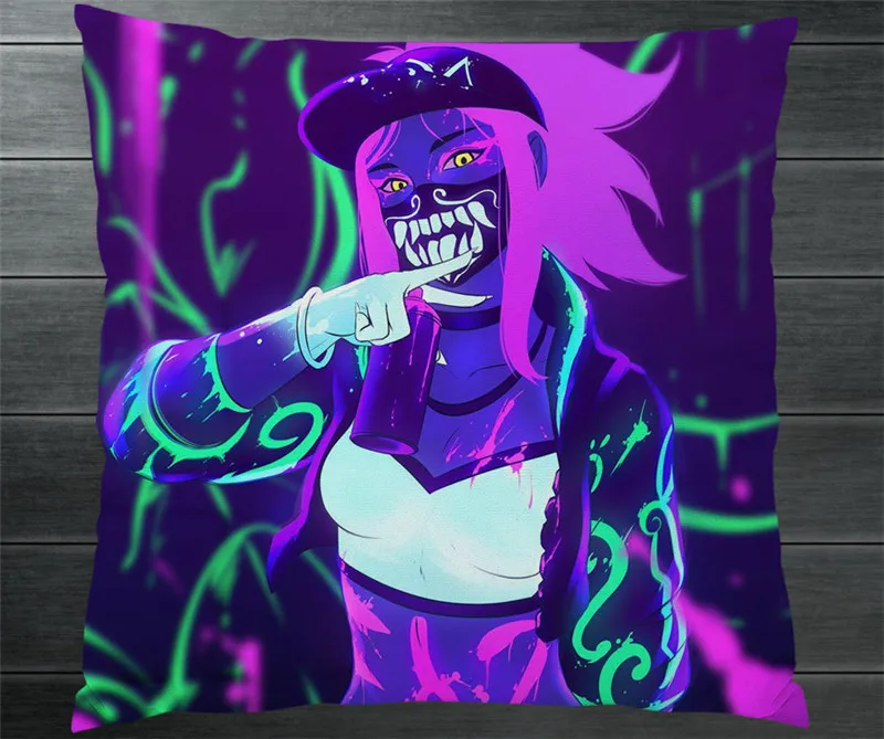 Kpop Band K/DA Kda Group Akali Assassin Sexy Fanart 40x40cm Pillowcase Pillow Case Cover Cosplay Manga Gift BED/SOFA/CAR Decor