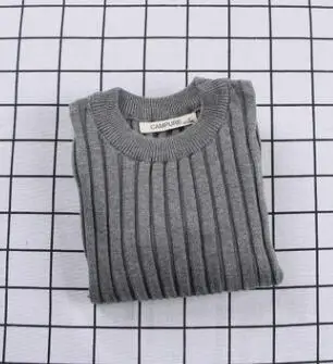 grey as pic Свитера для девочек; однотонные свитера ярких цветов для мальчиков; сезон весна; Новинка; вязаный свитер в рубчик для маленьких девочек; одежда для детей; пуловер для девочек - Цвет: grey as pic