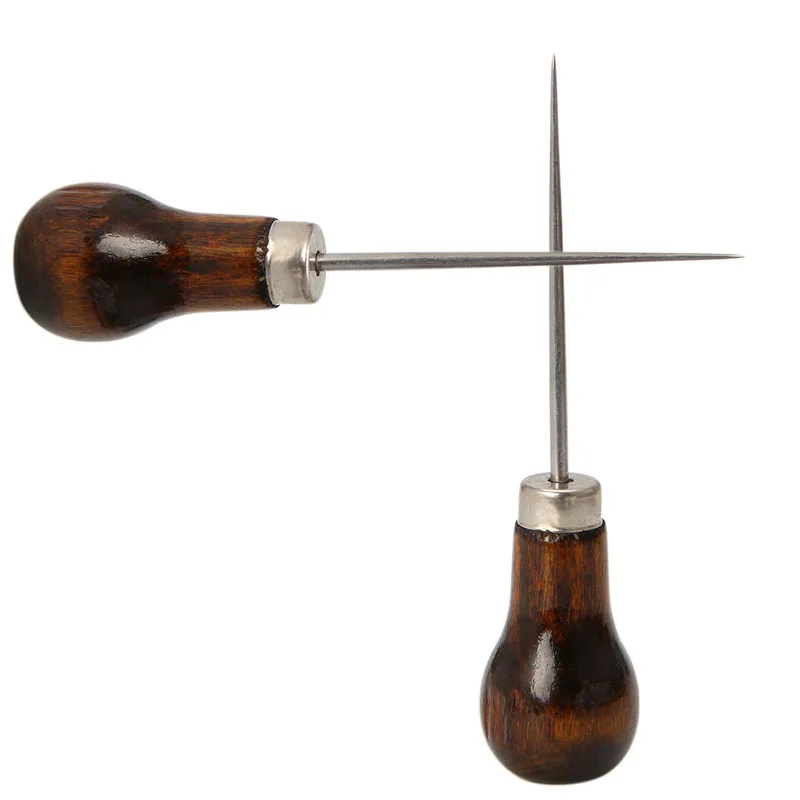 Awl Pricker Hole Maker Tool Punch Sewing Stitching Leather Craft Wooden Handle MAR20_15 | Дом и сад