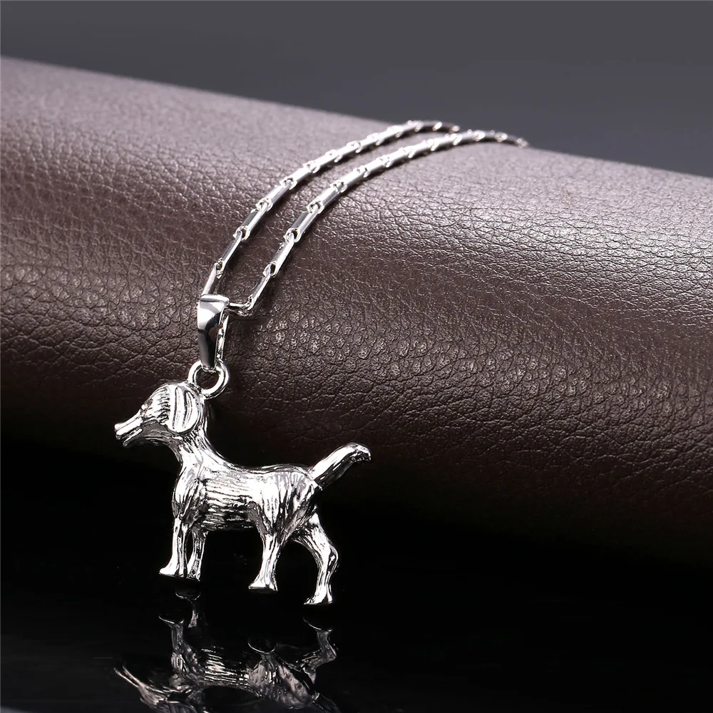 U7 Собака Кулон Ожерелье Для Мужчин Животное Ювелирные Изделия Подвеска на