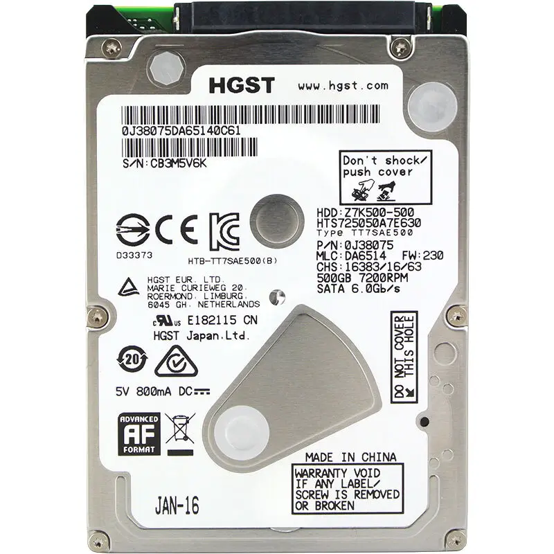 2 5 &quotHDD HGST внутренний жесткий диск ноутбука 500 ГБ 7200 об./мин. для Тетрадь HTS725050B7E630 7