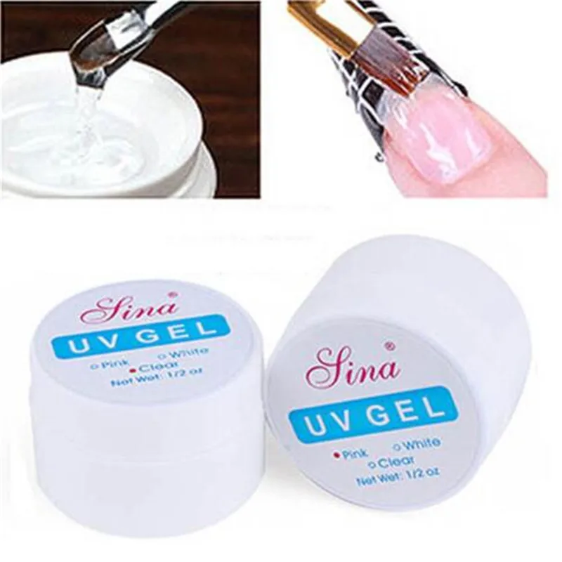 1 Pot Builder Vernis UV Gel Pink/Clear/White Acrylic Nail Polish Extension Tips 15ml 3 Styles Nagelgel Gel#G | Красота и здоровье