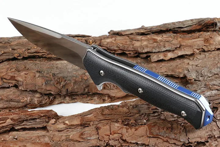 Высокого уровня является sharp D2 охотничьи ножи выживания Тактика Складной нож твердость 58 HRC EDC инструмент High-end Подарочный нож