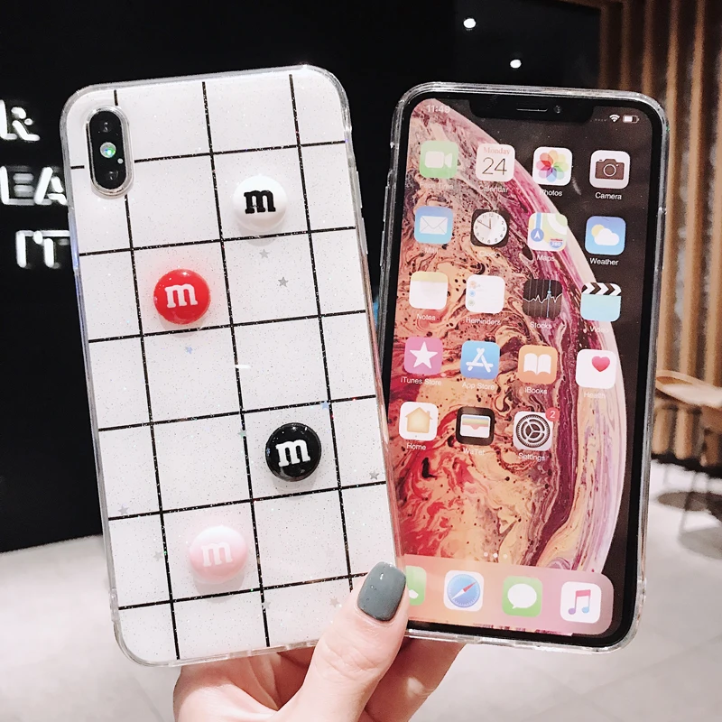 Ультратонкий с блестками чехол для телефона надписью iPhone 8 7 6 6s Plus модные мягкие