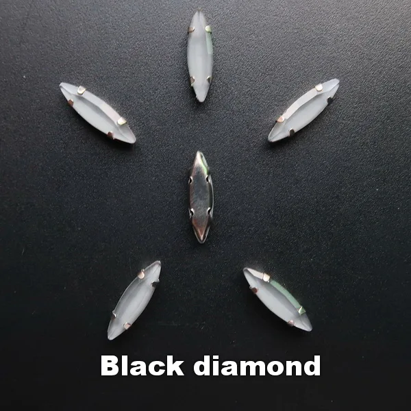 A3 Black diamond Серебряная цепь коготь настройки 50 шт./упак. 4*15 мм желейные конфеты стекло с украшением в виде кристаллов Наветт Маркиза Форма пришить стразы кристаллы одежды «сделай сам» - Цвет: A3 Black diamond
