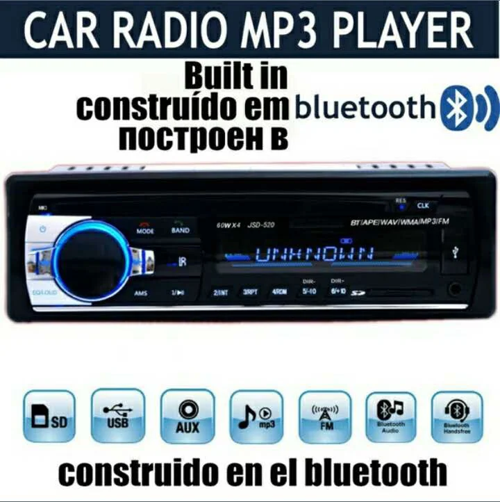 Новый 12 в Bluetooth Стерео FM радио MP3 аудио плеер 5 зарядное устройство USB &amp SD/AUX/APE/FLAC