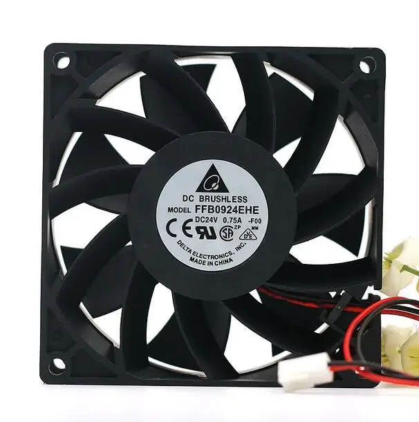 

Original DELTA DC 24V 0.75A FFB0924EHE 9238 92*92*38mm 9CM 2-line High Frequency Converter Cooling Fan