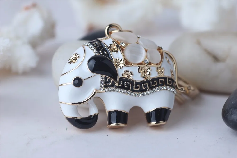Кристалл Rhinestone подарок брелок для Для женщин сумки Индийский Слон сумка горный хрусталь кольцо для ключей Ключи держатель chaveiro