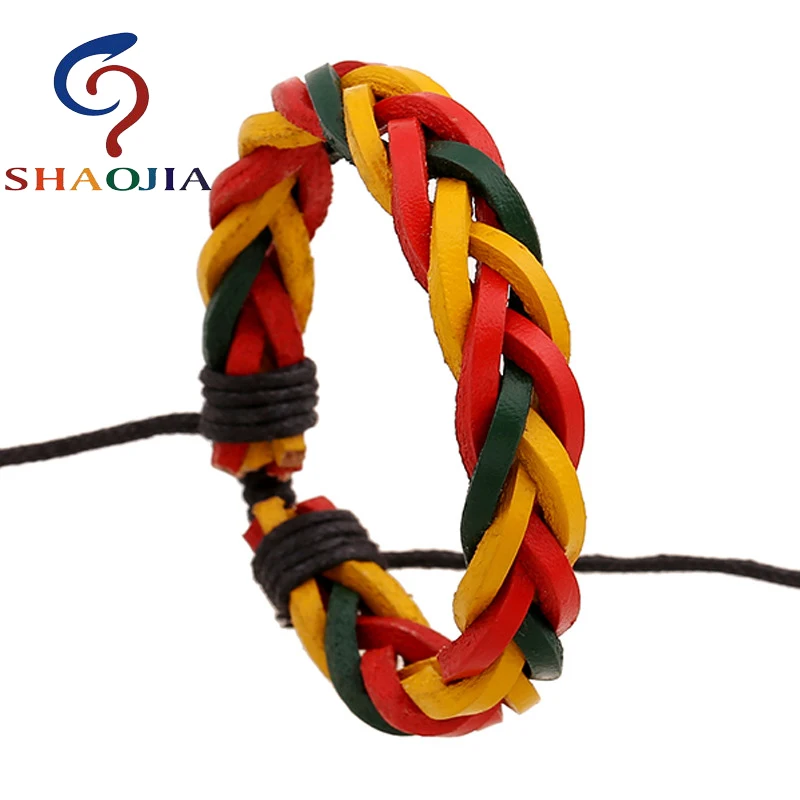 Женский трехцветный браслет на шнурках в этническом стиле цвета: