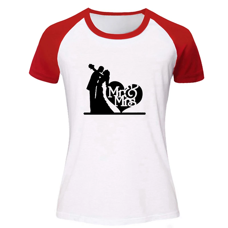Mind Forest MR & Mrs Sweet Fall in Love Design Женская футболка с короткими рукавами и принтом