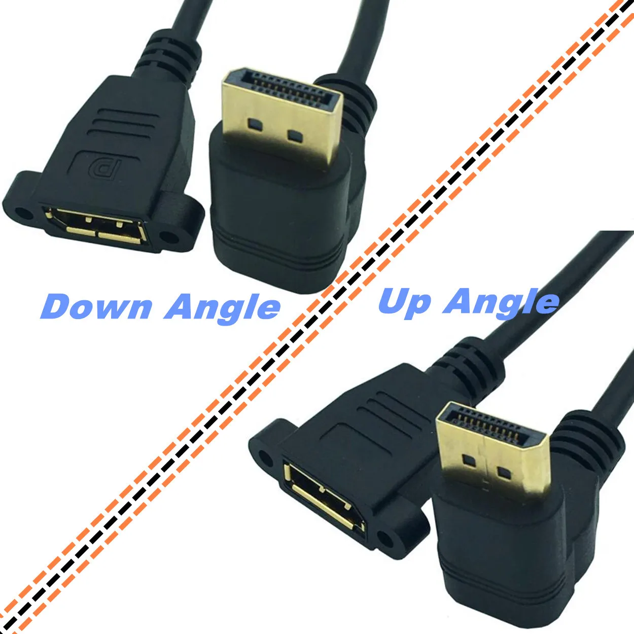 Позолоченные DP Локоть Мужской освоить с двумя отверстиями замочком displayport HD патч