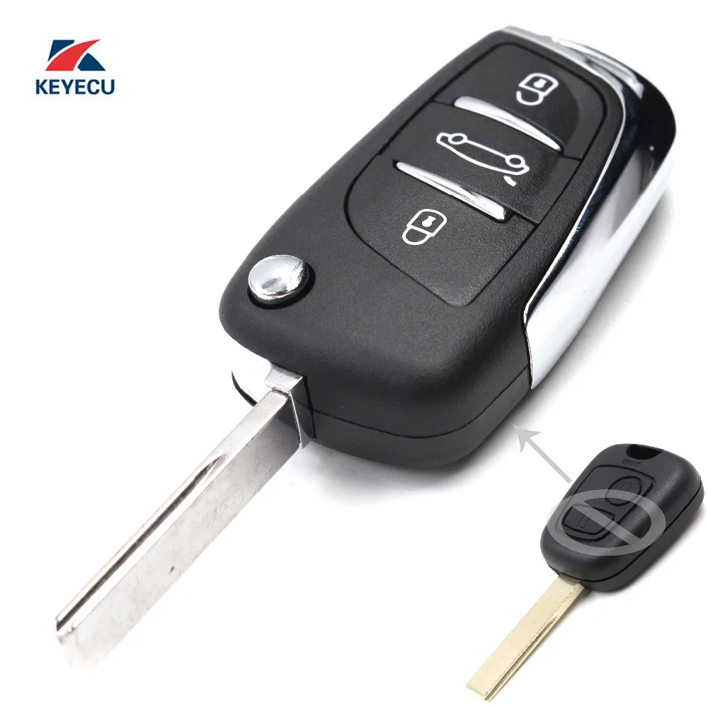 KEYECU Замена модифицированный дистанционный ключ брелок от машины 433 МГц с