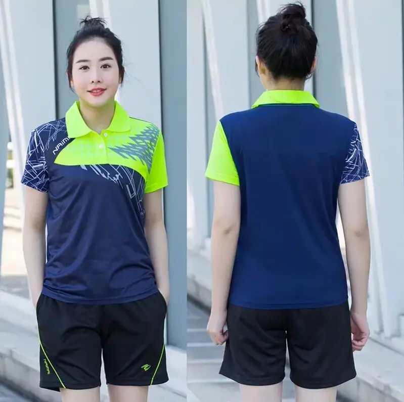 Новая женская/Мужская теннисная рубашка одежда для бадминтона женщин эластичный