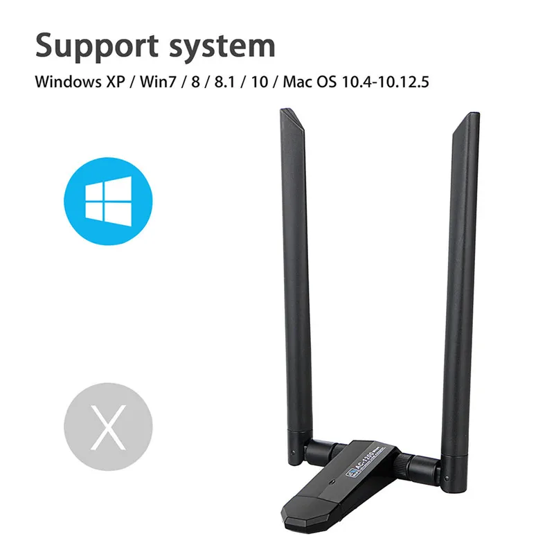 Беспроводная сетевая карта USB 3 0 двухдиапазонный 2 4 ГГц 5 1200 Мбит/с AC1200 802.11ac wifi