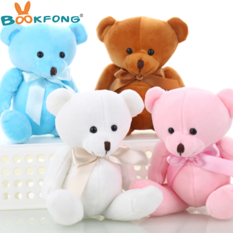

BOOKFONG Lovely Teddy bear plush toys small doll bears for wedding cartoon flower bouquet bear toy Promotion Gifts 15cm
