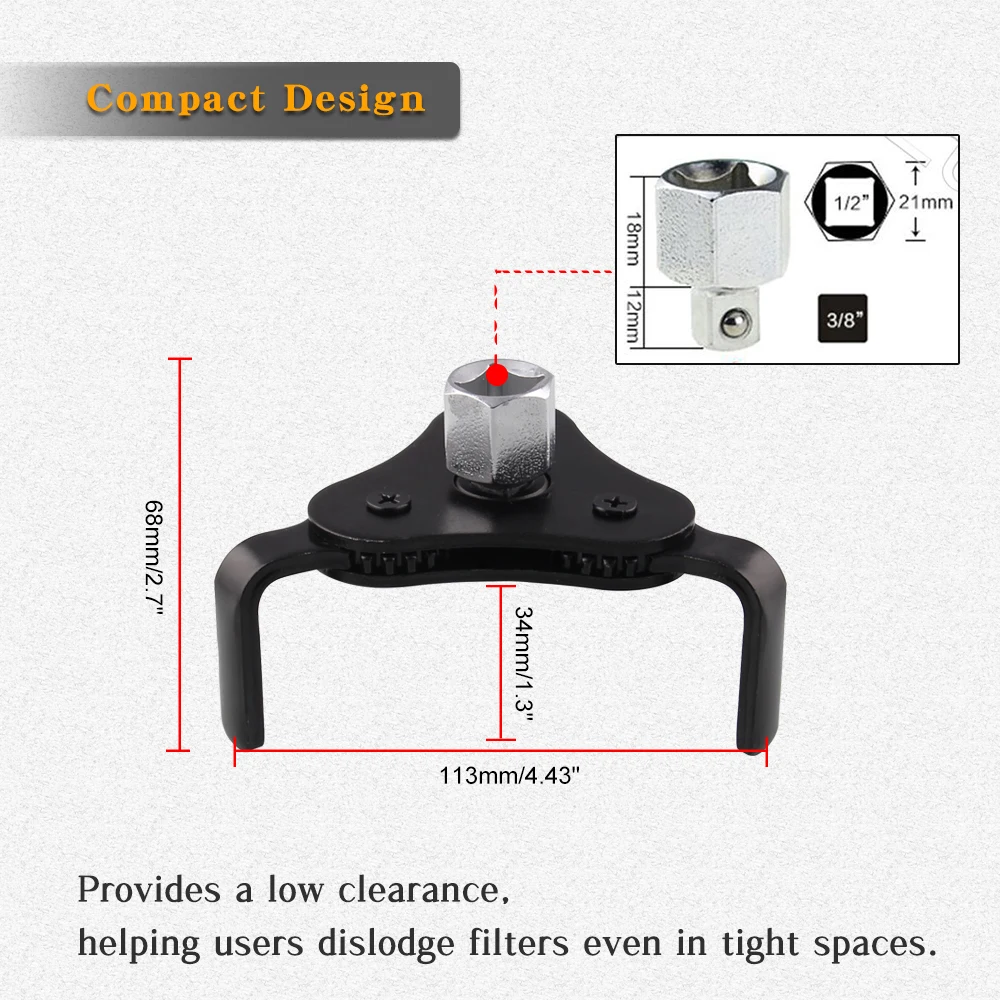 Универсальный ключ для масляного фильтра автоматический Регулируемый плоский