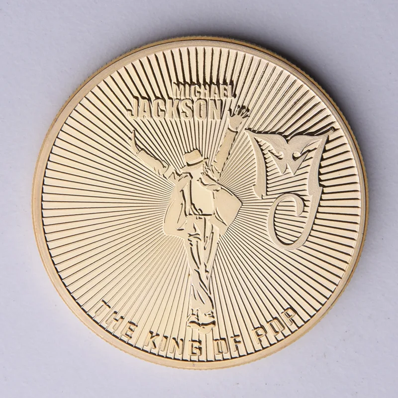 PIKAALAFAN American Michael Jackson Gold Plated Coin Metal Badges Commemorative Collecting COINS | Игрушки и хобби