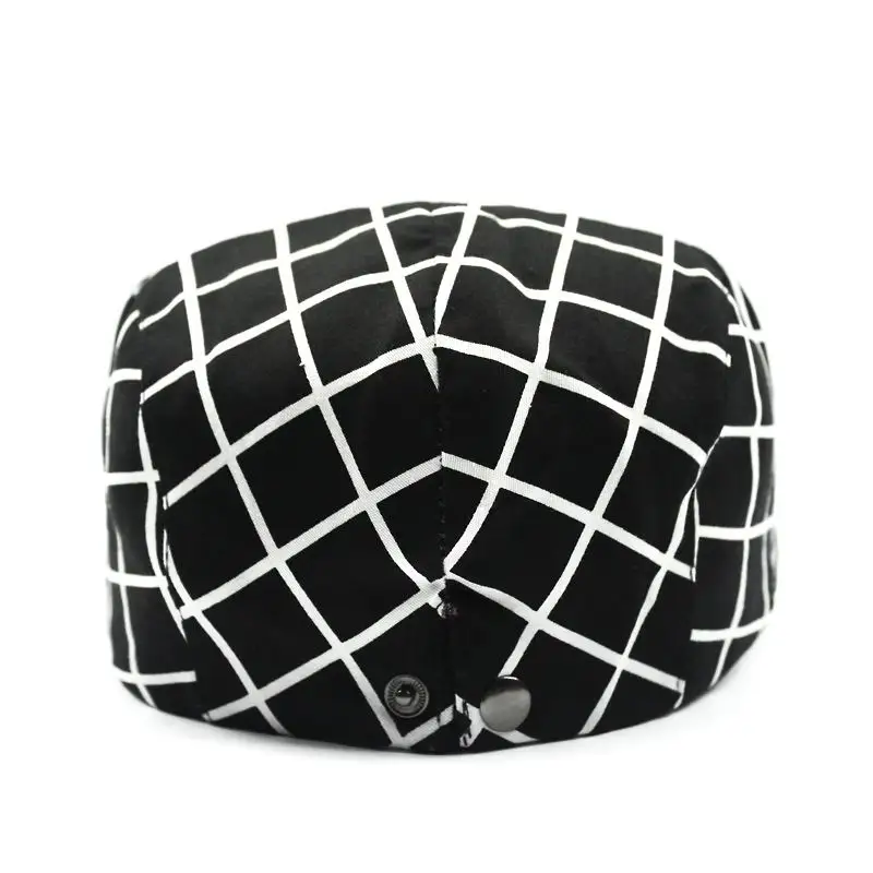 Original New Brand Berets Spring And Summer  Unisex Beret Cool Man Sunhat Grid Style Female Sun Cap