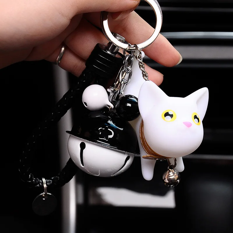 Брелок для ключей в виде милых мультяшных животных собак кошек кожаный шнур