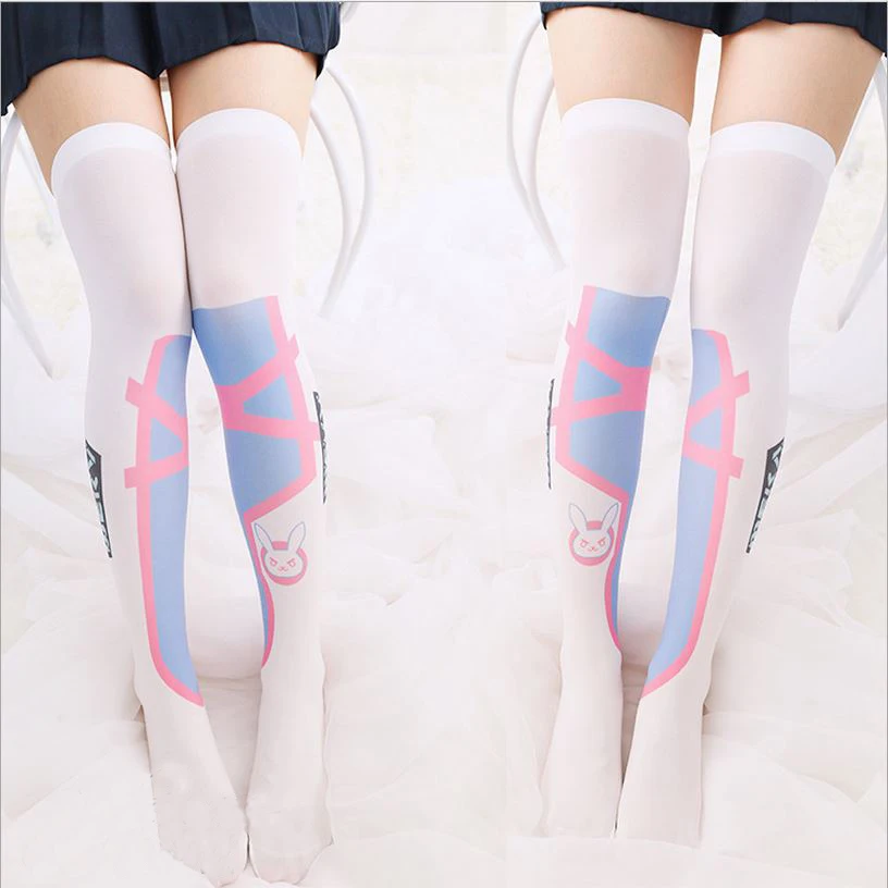 Летние тонкие чулки 1 пара для косплея OW D.va удобные на резинке из игры кавайной
