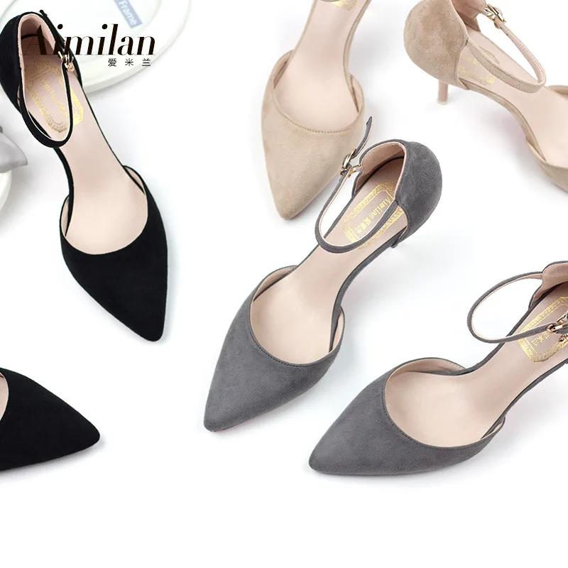 2017 сезон весна лето Новинка корейские туфли на высоком каблуке с острым носком