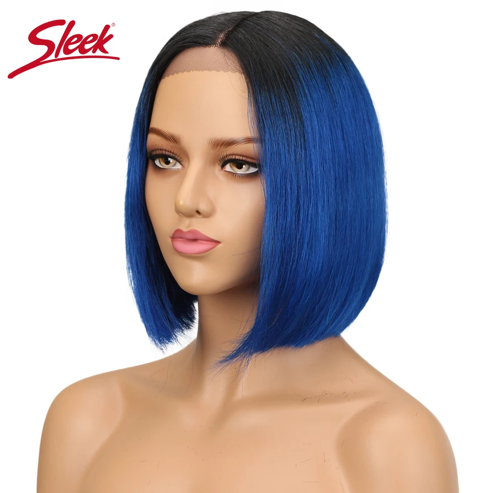 Sleek малазийские прямые Синтетические волосы на кружеве человеческих волос