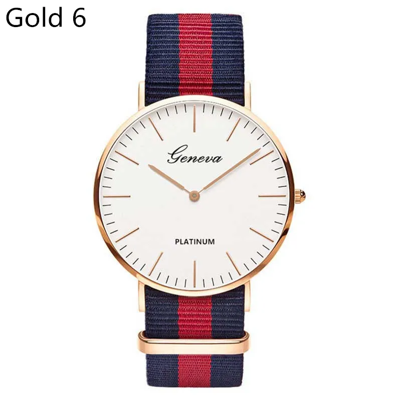 Модные Роскошные пара часы Простой ультра-тонкий красочный нейлон холст ремень мужские кварцевые наручные часы женские часы