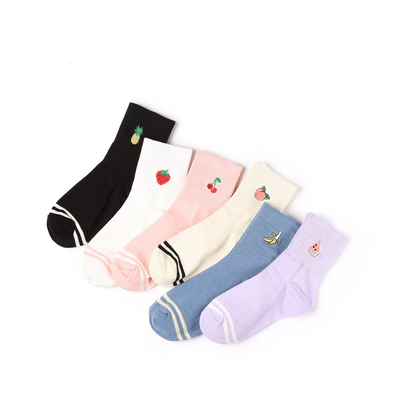 Модные милые корейские Хлопковые женские носки Modeager цветные с мультяшным