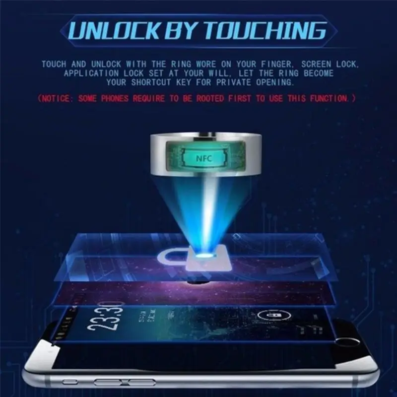 Мужские модные ювелирные изделия NFC мобильный телефон этикетка смарт Кольцо новая технология широкий смарт Кольцо из нержавеющей стали кольца для мужчин
