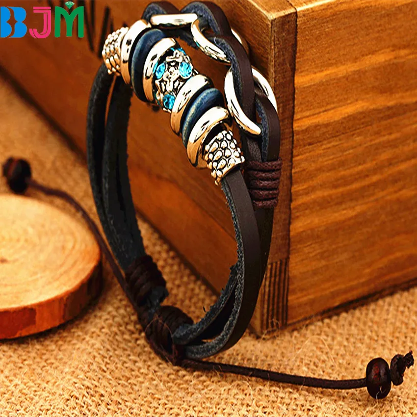 Bracciali Донна кожаный браслет Нержавеющая сталь наручники и мягкий цветок
