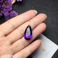 kjjeaxcmy boutique jewelry 18k gold with amethyst noble luxury pendant necklace water drop large gem support detection