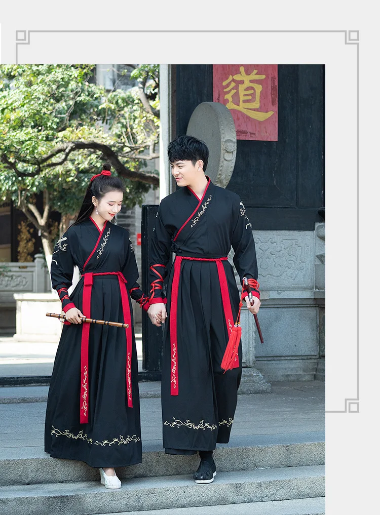 Мужской костюм Hanfu Женский сценический костюм Han Ele Мужская t одежда для выступлений мужской Традиционный китайский стиль Национальный комплект одежды DN3509