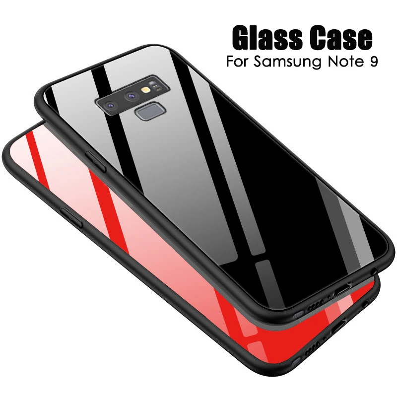 9H Tempered Glass Hard Case For Samsung Galaxy Note 9 8 S9 S8 Plus S7 Edge A6 A8 A9 Star Lite J4 J6 J8 2018 Soft Bumper |