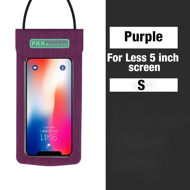 Purple less 5inch CV Lymoc водонепроницаемая сумка для телефона, чехол для плавания, дайвинга, для улицы, водонепроницаемый чехол для телефона, для всех 3,5-6,3 дюймов, аксессуары для телефона с фотографией - Цвет: Purple less 5inch CV