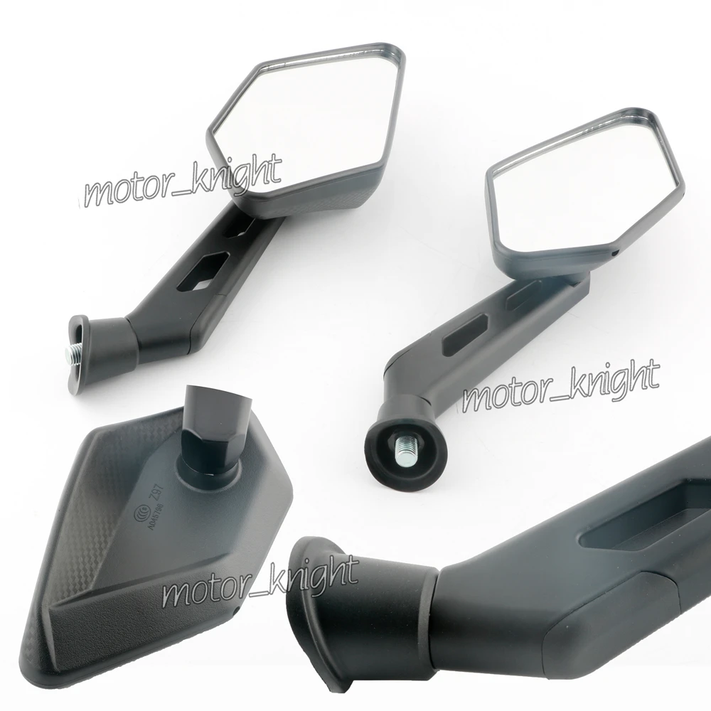 

1pair Side Mirrors Black Motorcycle Rear Mirror Wide Angle Of View Electric Bicycle Metal Motorbike Bike Side Mirror For Honda