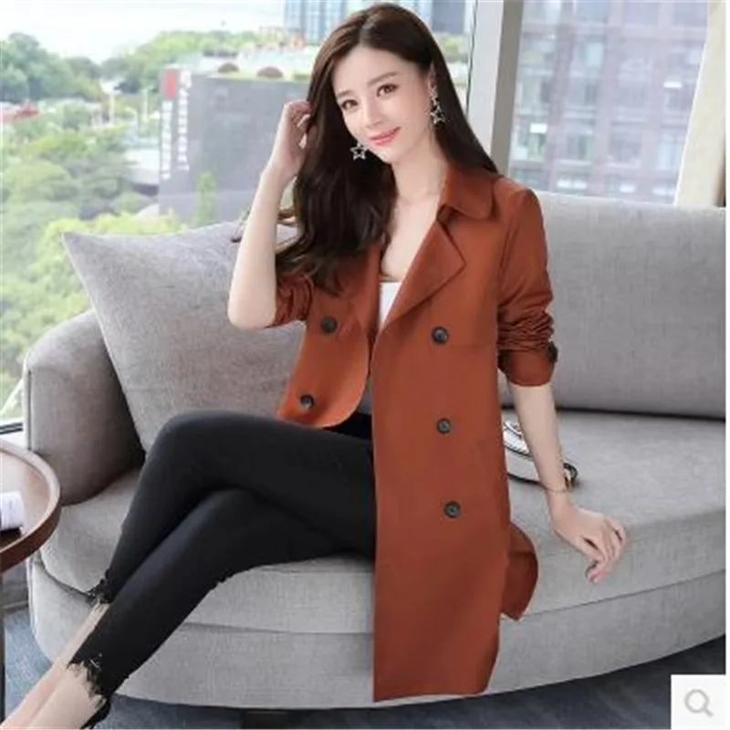 Высококачественная Женская ветровка весна/осень большие размеры Женское пальто