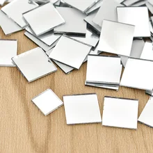 100pcs/pack Mini Square Glass Mirror Mosaic Tiles Bulk DIY Handmade Craft Decoration Artwork Supplies Materials