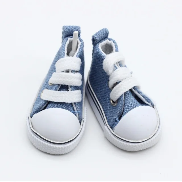 Одна пара разноцветных парусиновых туфель 5 см для куклы BJD; модная мини-игрушечная обувь; кроссовки; обувь для куклы Bjd для русской куклы ручной работы