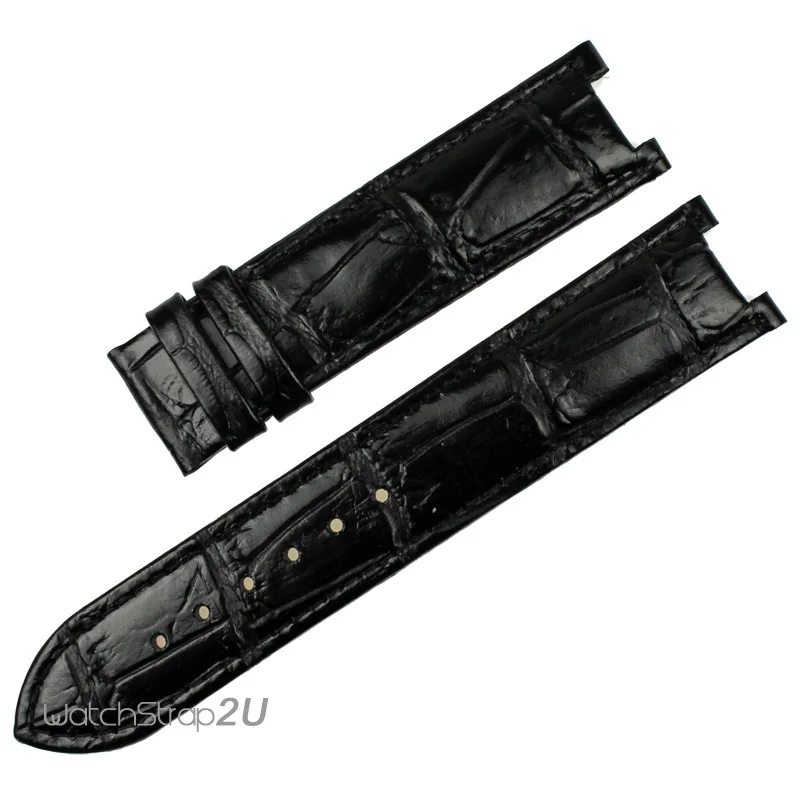 21 мм зубчатый черный кожаный ремешок наручные часы для часов|leather strap band|strap bandblack
