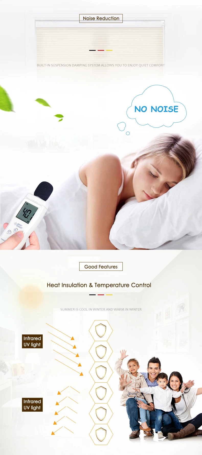 SUNFREE электрические сотовые жалюзи Индивидуальный размер дневной свет ткань и затемненная ткань шумоподавление моторизованные сотовые жалюзи