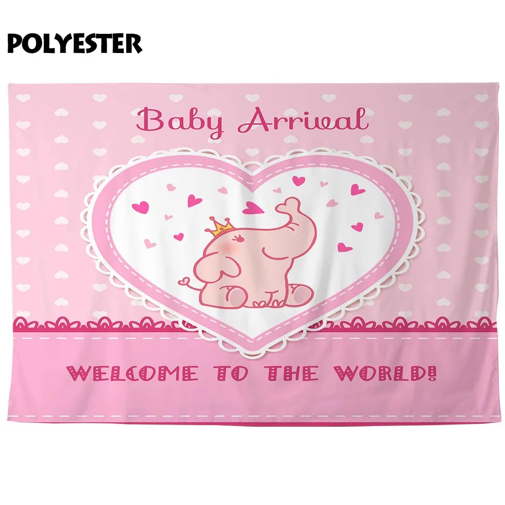 Allenjoy baby shower фон розовый девушка слон любовь сердца фото фотостудия фондовый