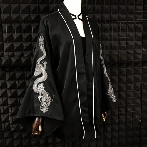 Женский винтажный кардиган в готическом стиле с вышивкой Dragon L Sleeve накидка и