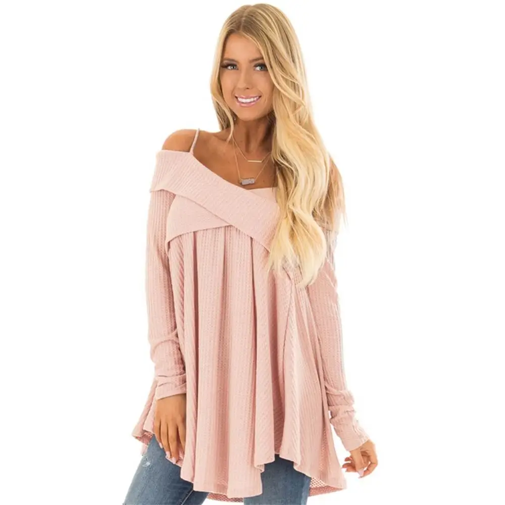 3 цвета Лидер продаж на осень зиму мода слинг с длинными рукавами крест воротник