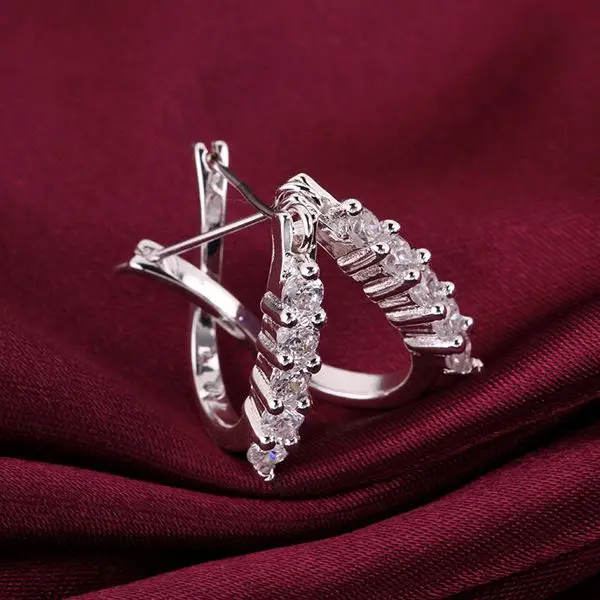 Wholesale silver plated Earring 925 jewelry Cute Zircon Earrings SMTE312 | Украшения и аксессуары