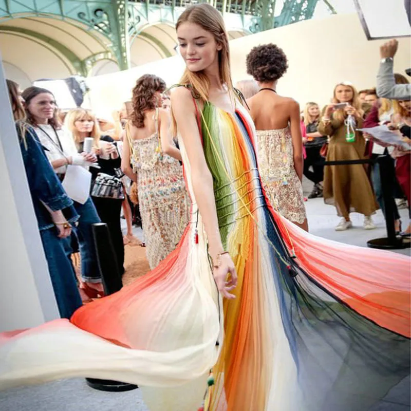 Роскошное дизайнерское Брендовое платье для женщин сексуальное без рукавов