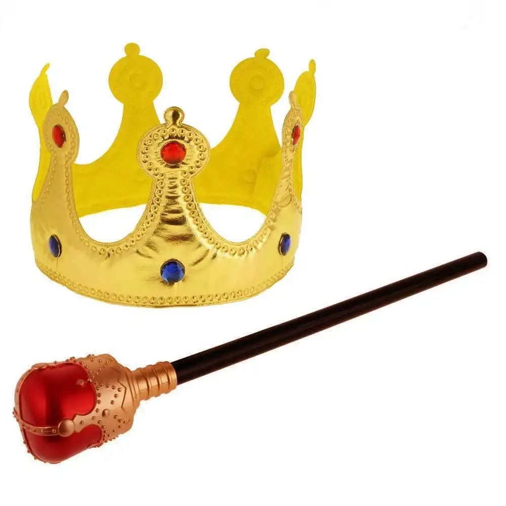 Kids Adults Royal King Queen Crown Sceptre Fancy Dress Props Cosplay birthday wedding|Сувениры для вечеринок| |