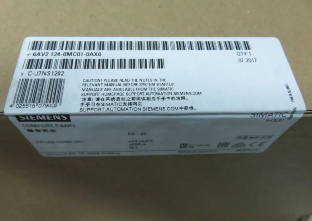 6AV2124 0MC01 0AX0 6AV2 124 SIMATIC HMI TP1200 комфорт сенсорное управление 12 &quotTFT новый есть в