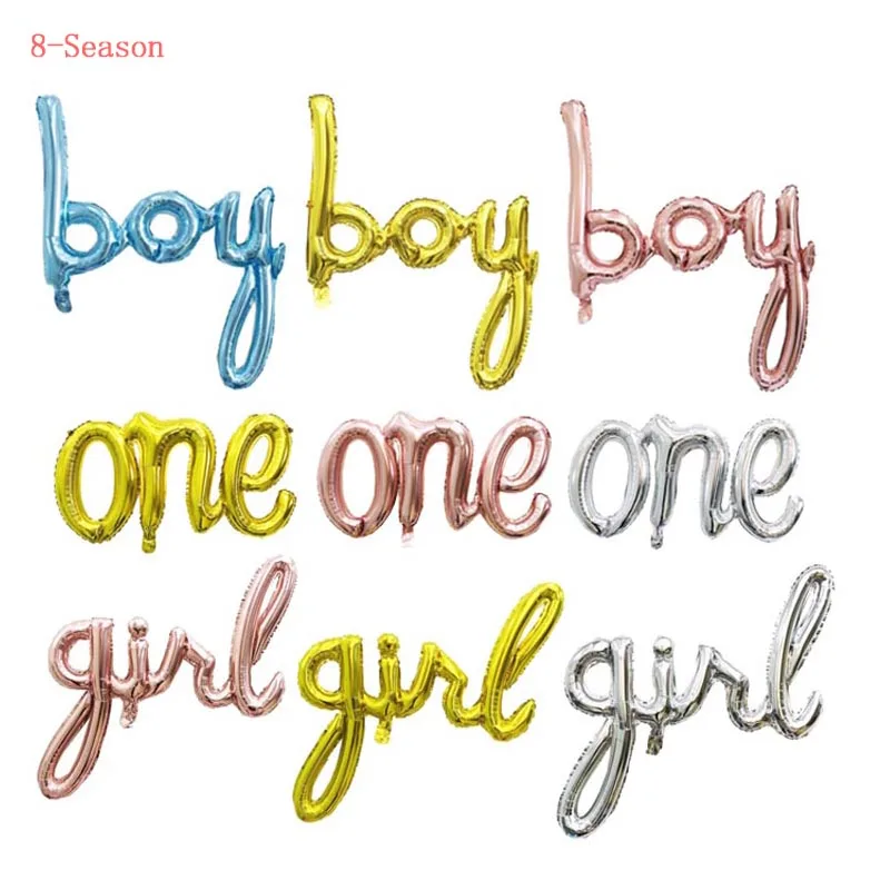 8-Season 1st Birthday Boy baby Girl Decoration Or Letter Foil Balloons One Number Balloon Rose Gold | Дом и сад