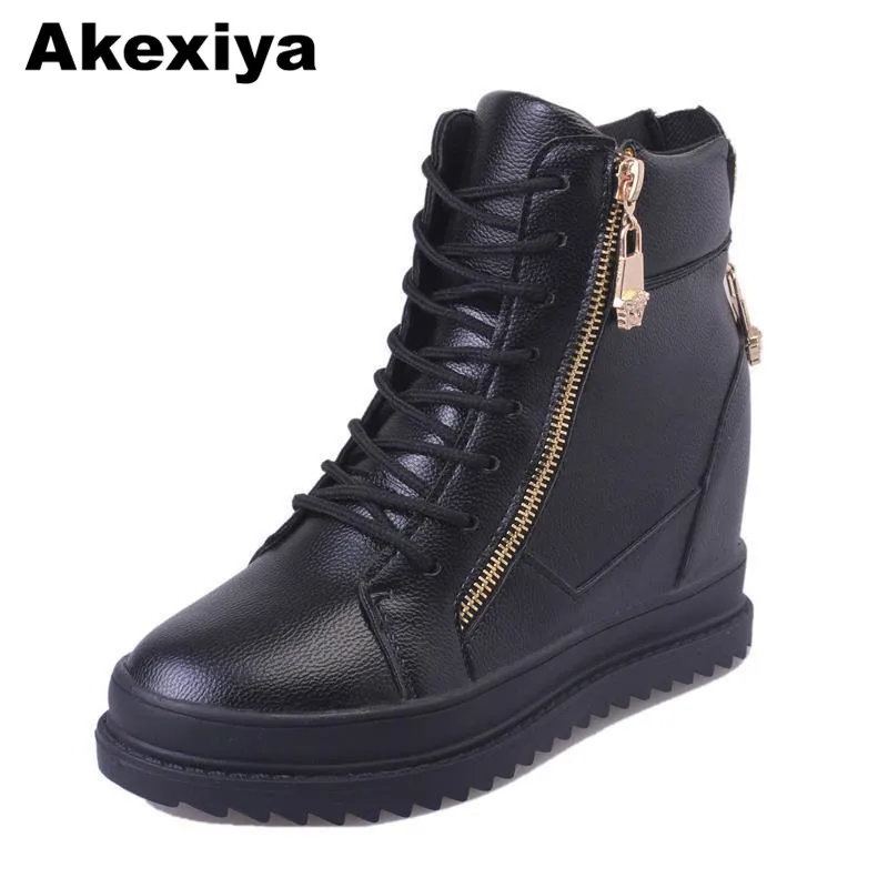 Akexiya/женские кроссовки на платформе и танкетке дышащая Осенняя повседневная