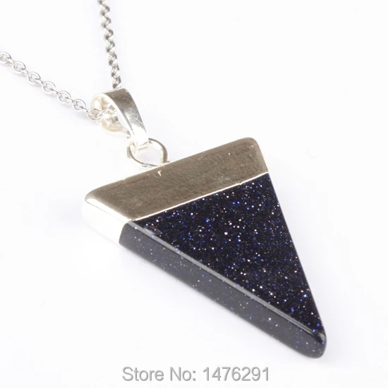 Модные украшения подвеска из натурального камня голубой золотой камень